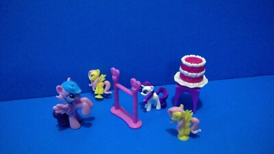 MY LITTLE PONY MINI FIGURINES CAKE AND ACCESSORIES TOYS LOT OF 7 PCS
