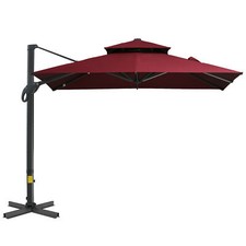 Outsunny 10ft Offset Patio Umbrella, Hanging Cantilever Umbrella, Square Shape
