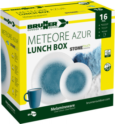 Brunner - Campinggeschirr ''Lunch Box Meteore''  16-teilig BPA-Frei Melamin