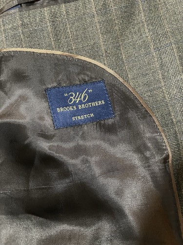 Brooks Brothers Giacca Tuta Uomo 46R Lana Elasticizzata Cappotto Sportivo Blazer Marrone - Foto 6 di 8