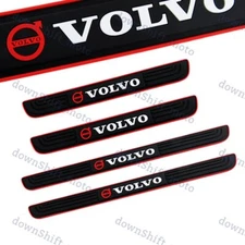 For VOLVO NEW 4PCS Black Rubber Car Door Scuff Sill Cover Panel Step Protector