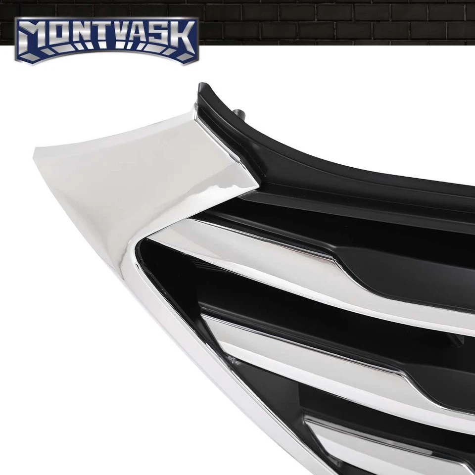 Parachoques delantero apto para Hyundai Tucson 2016-2018 parrilla inferior negro y cromado Foto 4 de 4