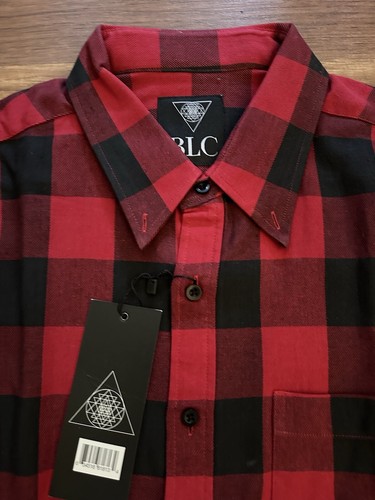 Mens Red Plaid Western Buffalo Shirt Large Cotton Lumberjack Slim Fit Skate Surf - Picture 8 of 11