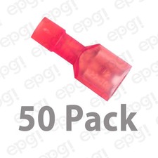 FEMALE FULLY INSULATED QUICK DISCONNECT TERMINAL NYLON .25" RED 22-18g 103C-50PK