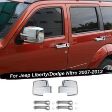 Chrome Side Mirror 4 Door Handle Cover For Dodge Nitro Jeep Liberty Accessories