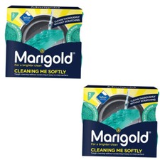 Twin Pack Marigold Cleaning Me Softly Non Scratch Tough Scourer Sponge Scourer
