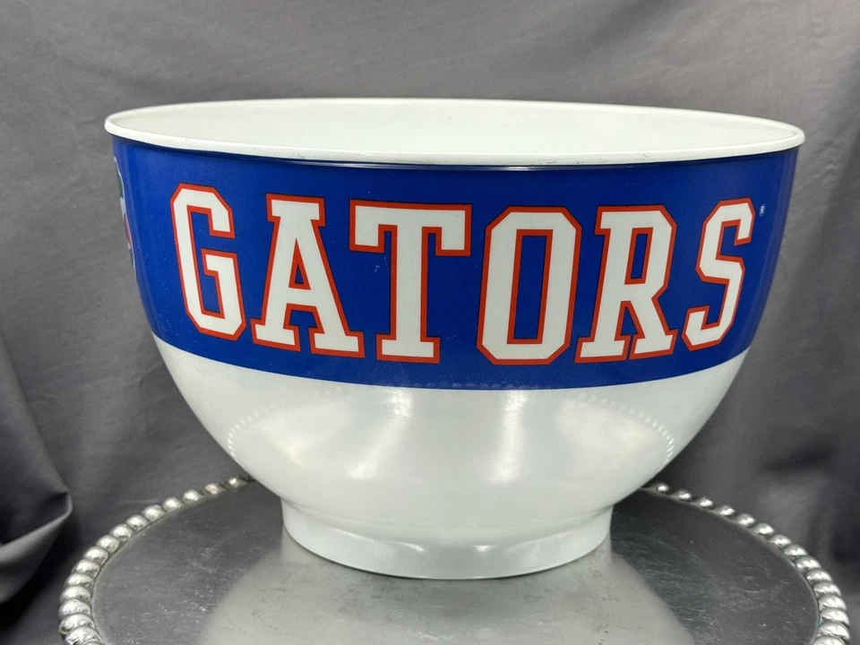 De colección NCAA Florida Gators Tazón Grande para Servir Día de Juego Fiesta Chip Snack Gator Print Foto 2 de 4