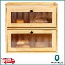 Bambus Brotkasten 2 Etagen,Eco Brotbox Brotkorb,Brotbehälter lebensmittelecht...