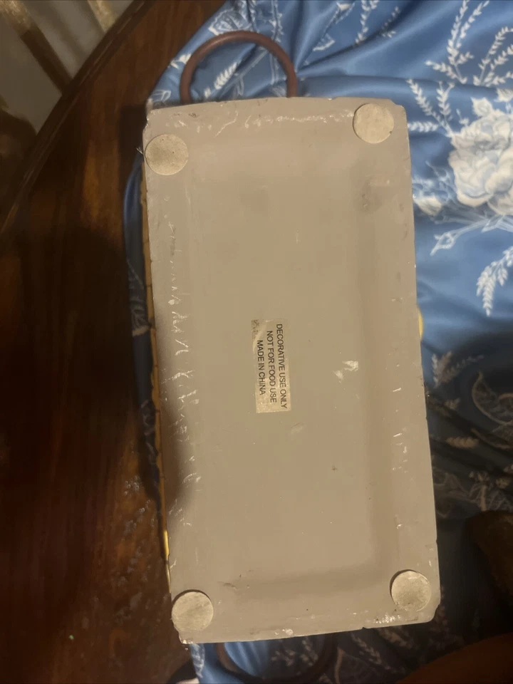 Concrete vessel planter pot w/ Metal Handles See Pics for succulents or plants - Image 4 of 4