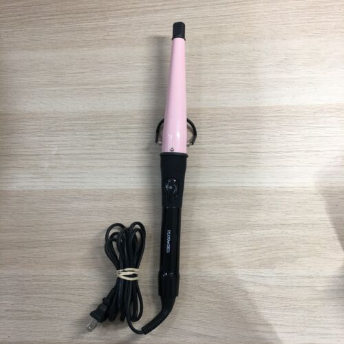 Plugged In 1" Curling Wand Tourmaline Cone Pink Black TESTED WORKS TPC08D32 - Afbeelding 1 van 8