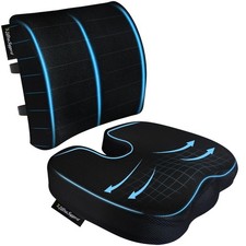 assountgh Seat Cushion Office Chair Cushion,Lumbar Support Large, Black