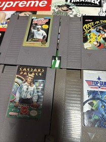 Nintendo NES Game Lot 9 Games Skate Or Die California Games Fighting Golf TopGun