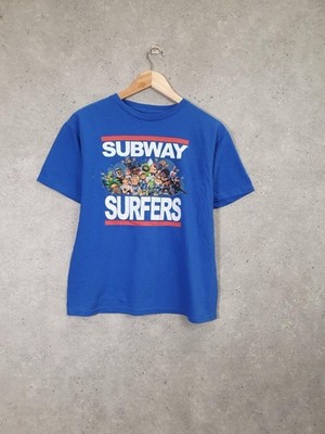 Vintage Subway Surfers Graphic Print TShirt Jungen XL blau CA365