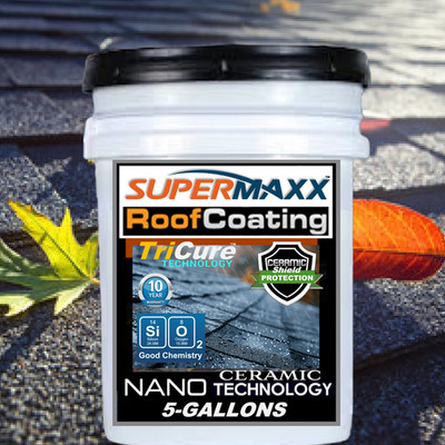 NANO ROOF COATING  FOR ASPHALT SHINGLES FIBERGLASS METAL WOOD - 5 GALLONS