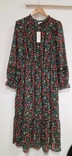 Ladies Per Una size 12 Floral ruffle collar, long sleeve dress BNWT CG C81