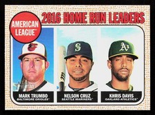 2017 Topps Heritage #6 2016 A.L. Home Run Leaders (Mark Trumbo / Cruz / Davis)