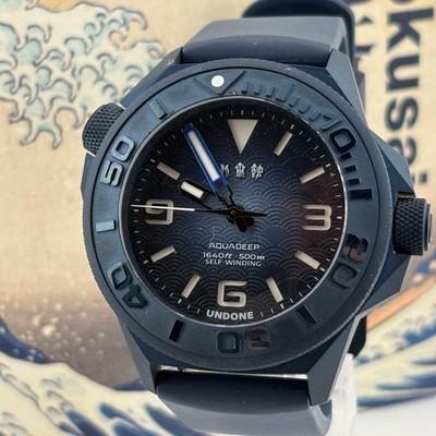 UNDONE Katsushika Hokusai Museum The Wave Forward Watch Blue in Box Japan New