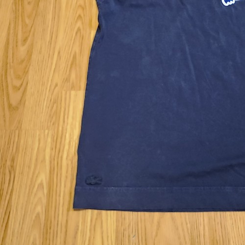 Lacoste Shirt Mens 5X Navy Blue Crocodile Big Logo Graphic Cotton Big Tall - Picture 3 of 11