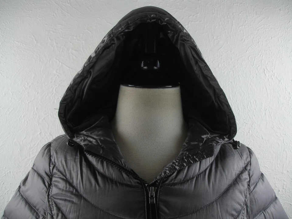 Mujer S Andrew Marc Empacable Ligero 650 Plumón Relleno Chaqueta Abrigo Parka Gris Foto 2 de 4