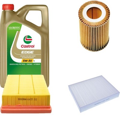 Inspektionspaket Castrol EDGE Titanium 5W-30 LL 5L für BMW 1er 114i 116i 3er