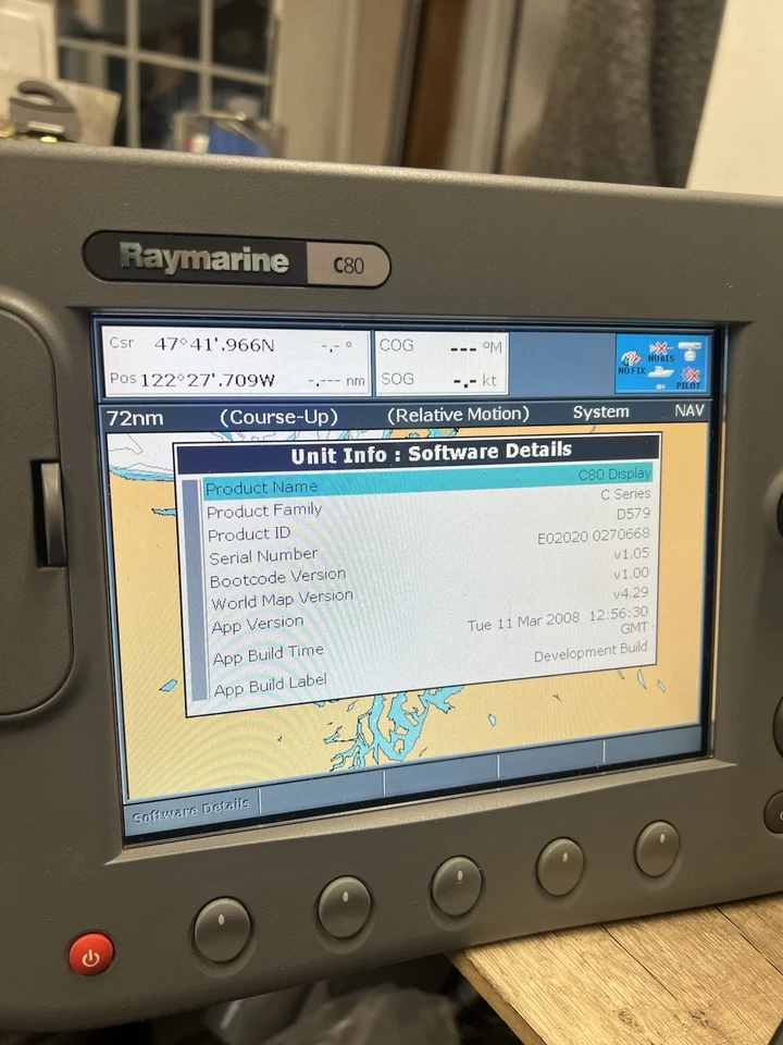 Raymarine C80 Chartplotter GPS Fishfinder Radar 8.4 LCD Display MFD E02020 Sonar - Image 2 of 4