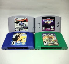 Nintendo N64 Game Lot of 4: F‑1, NFL Blitz 2000, 007 TWINE, BattleTanx Global