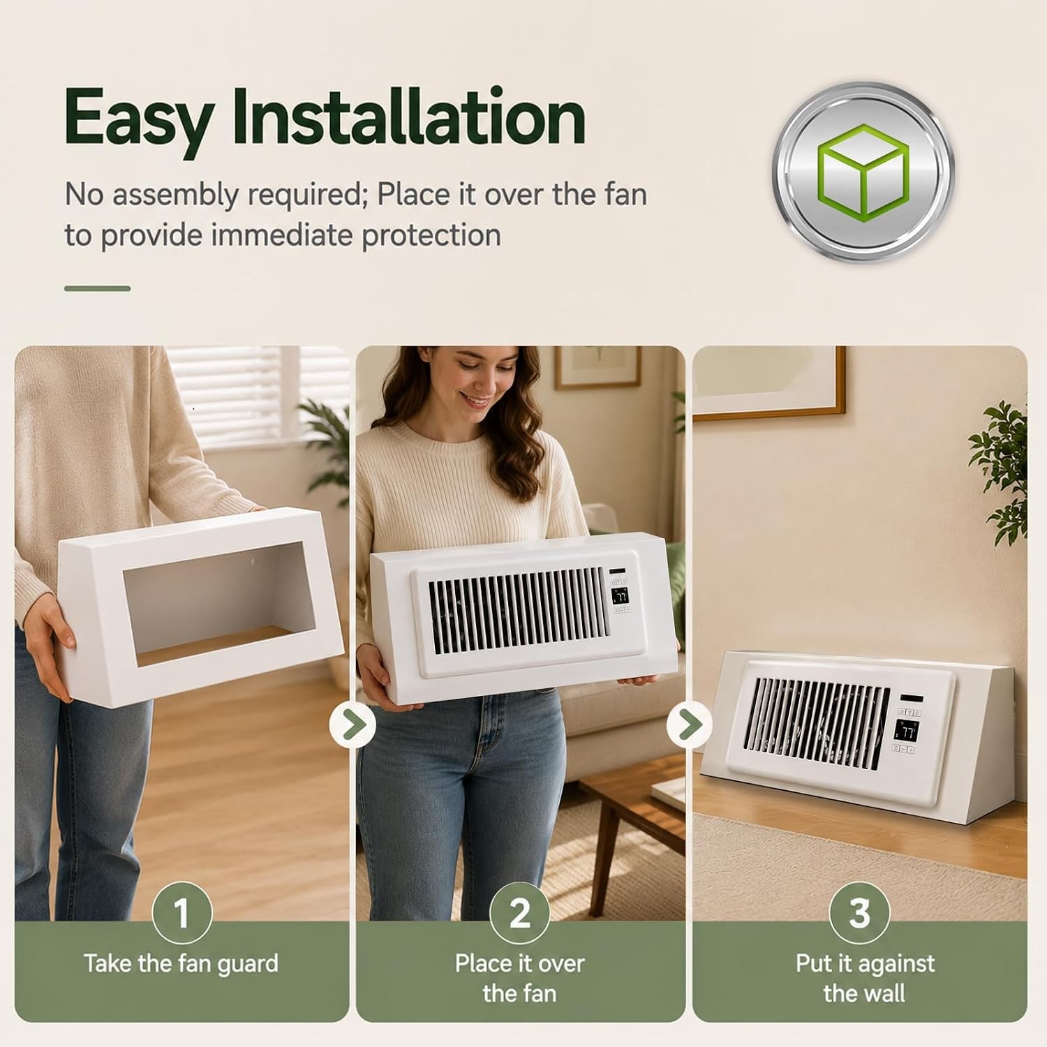 как выглядит Metal Baseboard Register Cover Fit for Howeall 4x12" Booster Fan фото