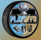 2026 NHL STANLEY CUP PLAYOFFS ROUND 1 PUCK UTAH MAMMOTH VS. VEGAS GOLDEN KNIGHTS