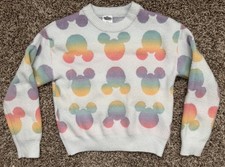 Disney Girls Mini Mouse Holiday Sweater Size L 10/12 Long Sleeve Thick Fabric