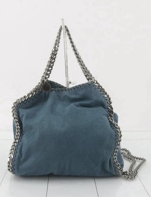 Stella McCartney Falabella Blue Small Shoulder Bag. Silver chain.