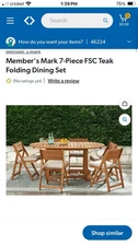 Members Mark 7-piece FSC Teak Folding Patio Dining Set