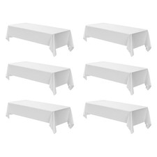 Uimoso 60x102 Inch White Rectangular Tablecloth for Weddings, Parties, 6 Pack