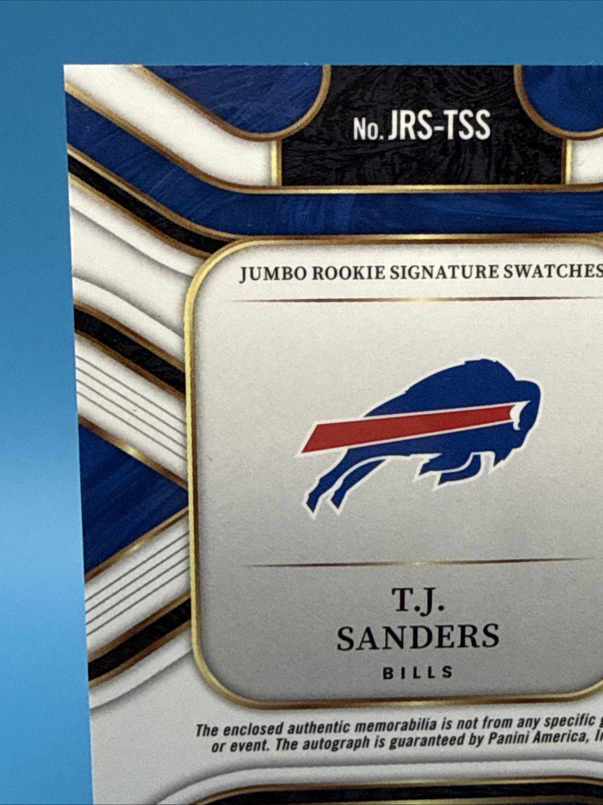 2025 Panini Select T.J. Sanders Jumbo Rookie 4-Color Patch Auto Gold /10 JRS-TSS view 10