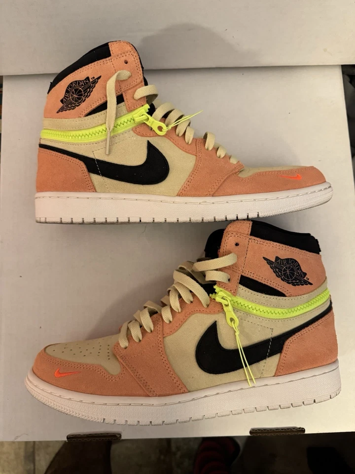 Air Jordan 1 переключатель высоты розовый вольт размер 10,5 (с оригинальной коробкой) - Изображение 2 из 4