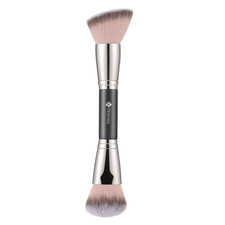 Dual-Ended Foundation Blending Brush Flat Angled Kabuki Domed Cheek Synthetic