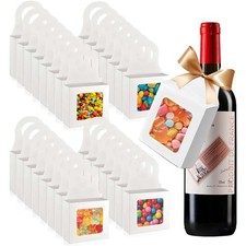 30Pcs Kraft Wine Bottle Box with Window Hanging Foldable Wine Bottle Gift Boxes