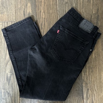 Levis 502 Regular Taper Mens Jeans 36x30 Faded Black WaterLess