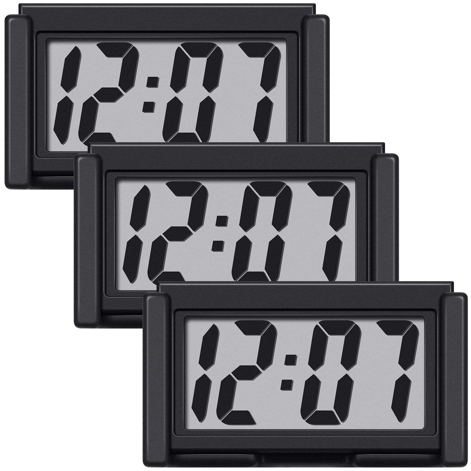 3 Pack Mini Digital Clocks Magnetic Stick-On Battery Operated Kitchen Travel NEW
