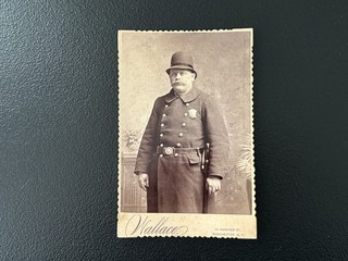 Antique Vintage Police Officer in Full Uniform Cabinet card Photograph Photo