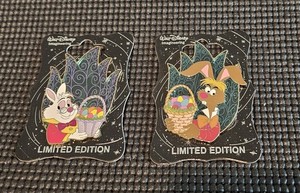Disney WDI White Rabbit & March Hare Stain Glass Easter - 2019 - LE 250