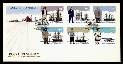 DR WHO 1995 NEW ZEALAND FDC ROSS DEPENDENCY ANTARCTIC SHIP COMBO $1.80 M79740