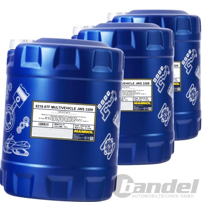 3x 10L MANNOL GETRIEBEÖL ATF MULTIVEHICLE passend für AISIN WARNER JWS3309 JASO