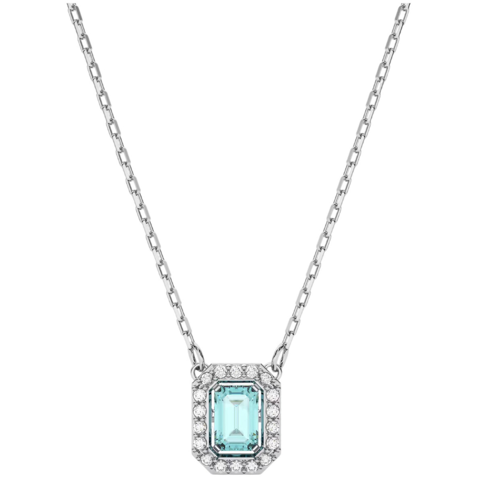 Swarovski Womens Pendant Necklace Una Blue Octagon-Cut Dancing Stone 5640289 20590₽