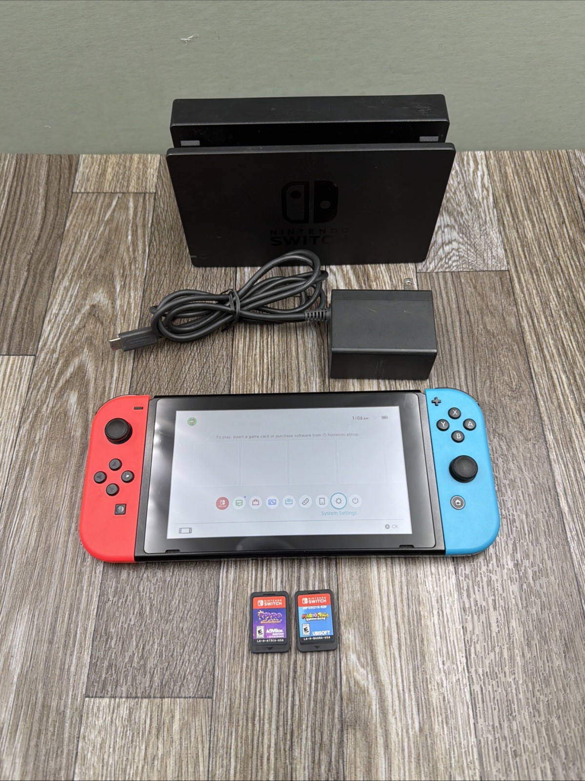 Nintendo Switch Console HAC-001 w/ Joy Con Blue/Red + Dock w/EXTRAS!