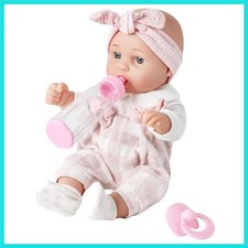 12'' Baby Doll in Gift Box with Pink Cloths, Pacifier, 13''x13'' Microfabric ...
