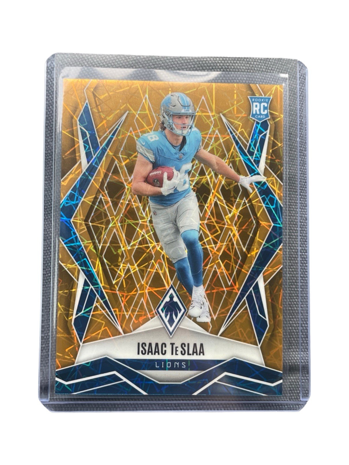 2025 Panini Phoenix #189 Isaac TeSlaa Gold Laser Parallel 5/10 Rookie RC Lions