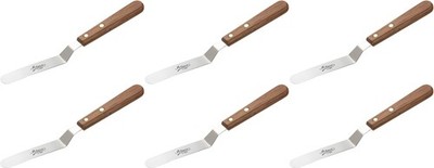 Ateco Stainless Steel Offset Spatula with Wood Handle, 4 ½'' (6-Pack)