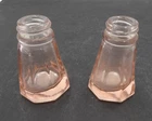 Hazel Atlas Pink Depression Glass Salt Pepper Shaker Set, Octagon Shape, NO TOPS