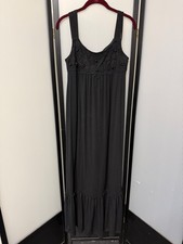 Vintage 90s Y2K ICE Black Whimsigoth Maxi Dress - Rosette Bodice size 6