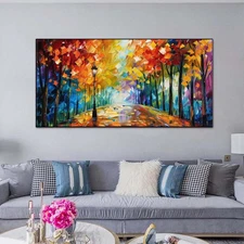 Abstract Hand Painted Oil Painting On Canvas landscape For Living Room Orange